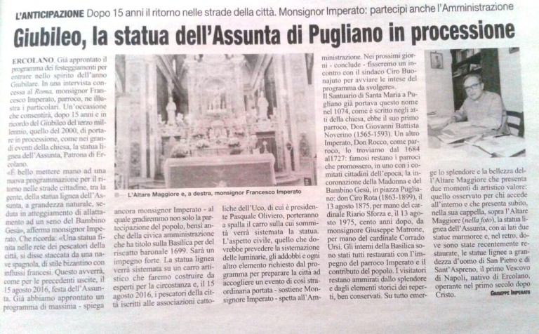 Nell’anno del giubileo la processione dell’assunta in strada dopo 15 anni